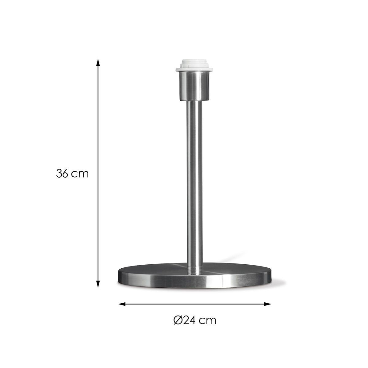 tafellamp voet Mauro 24/24/36cm - Geborsteld staal