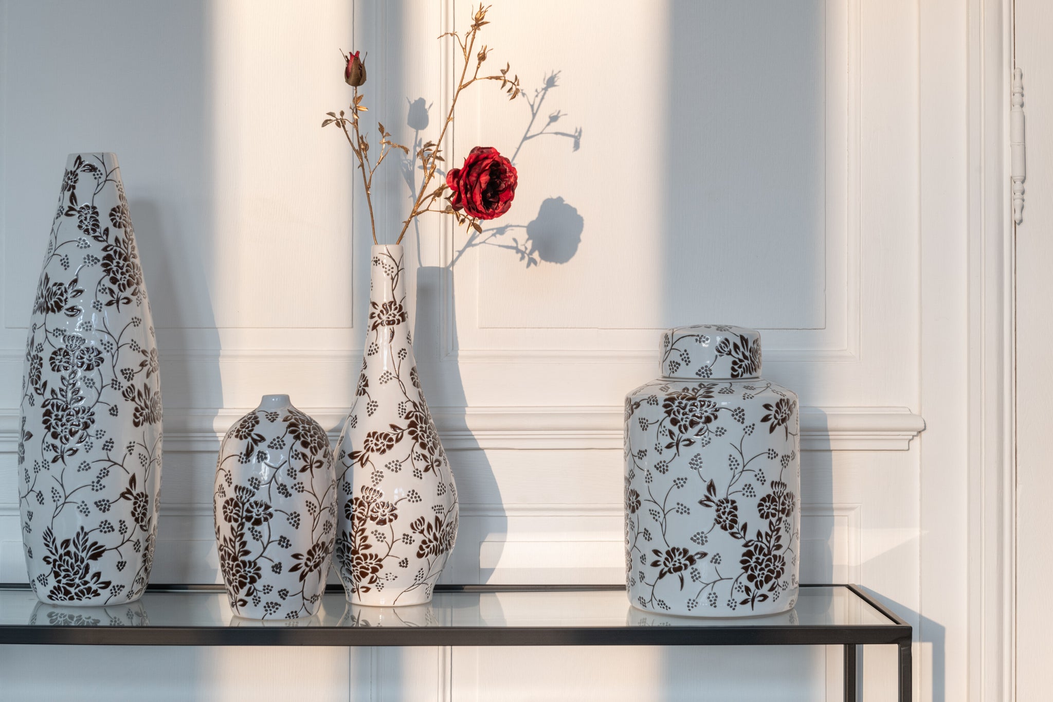 Pot Decoratieve Zen Porselein Wit/Zwart Groot