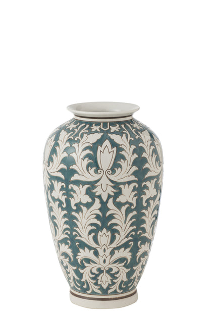 Vaas Victoria Amphora Porselein Groen/Wit
