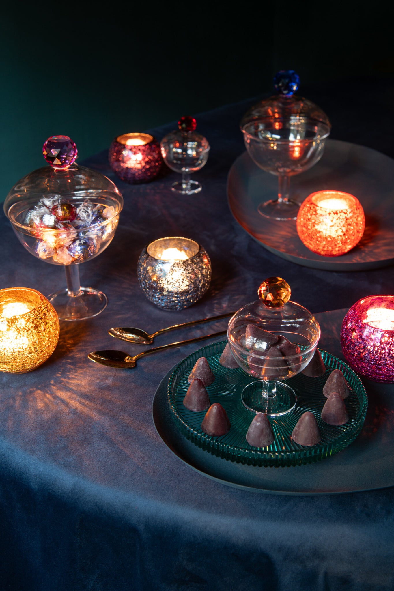 Opslagpot Diamant Kristalglas Transparant/Rood Groot