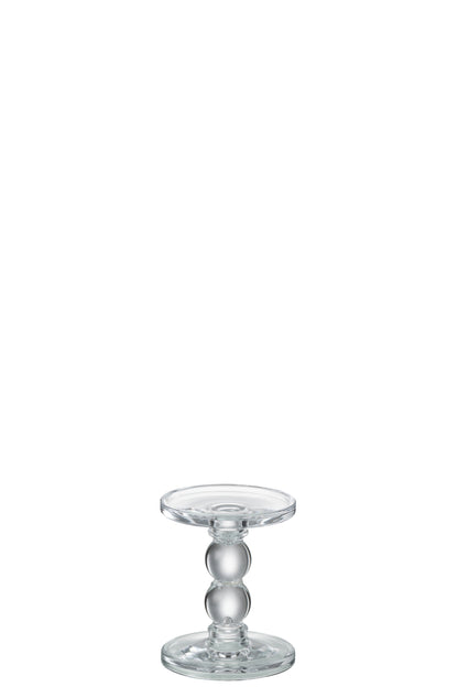 Kaarsenhouder Druppels Glas Transparant Klein