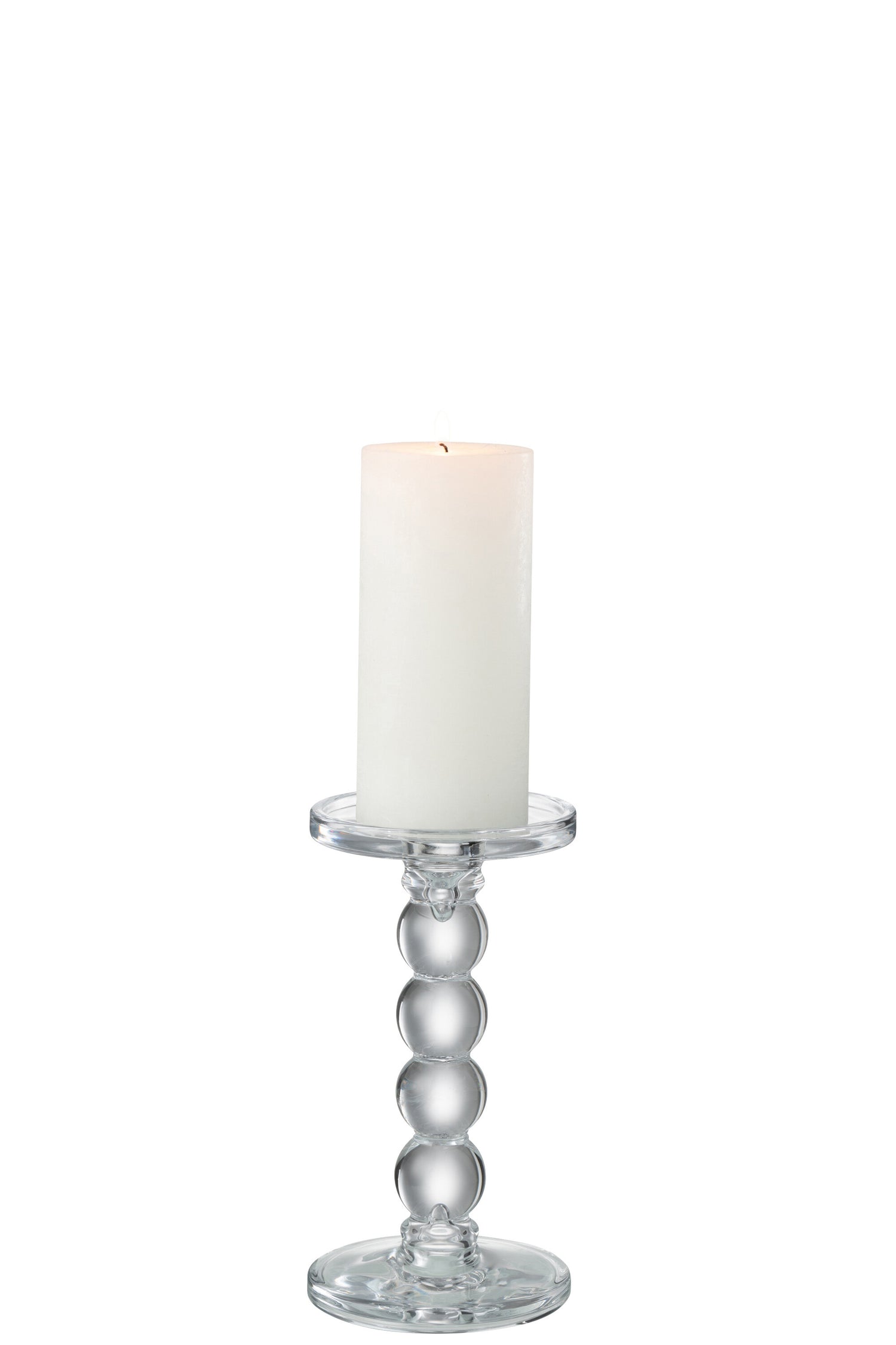 Kaarsenhouder Druppels Glas Transparant Medium