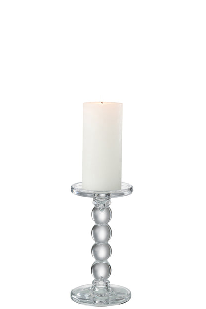 Kaarsenhouder Druppels Glas Transparant Medium