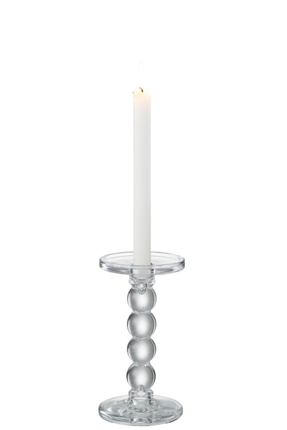 Kaarsenhouder Druppels Glas Transparant Medium