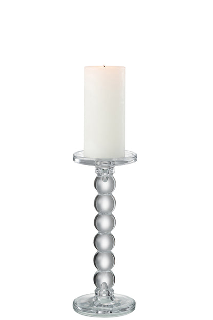 Kaarsenhouder Druppels Glas Transparant Groot