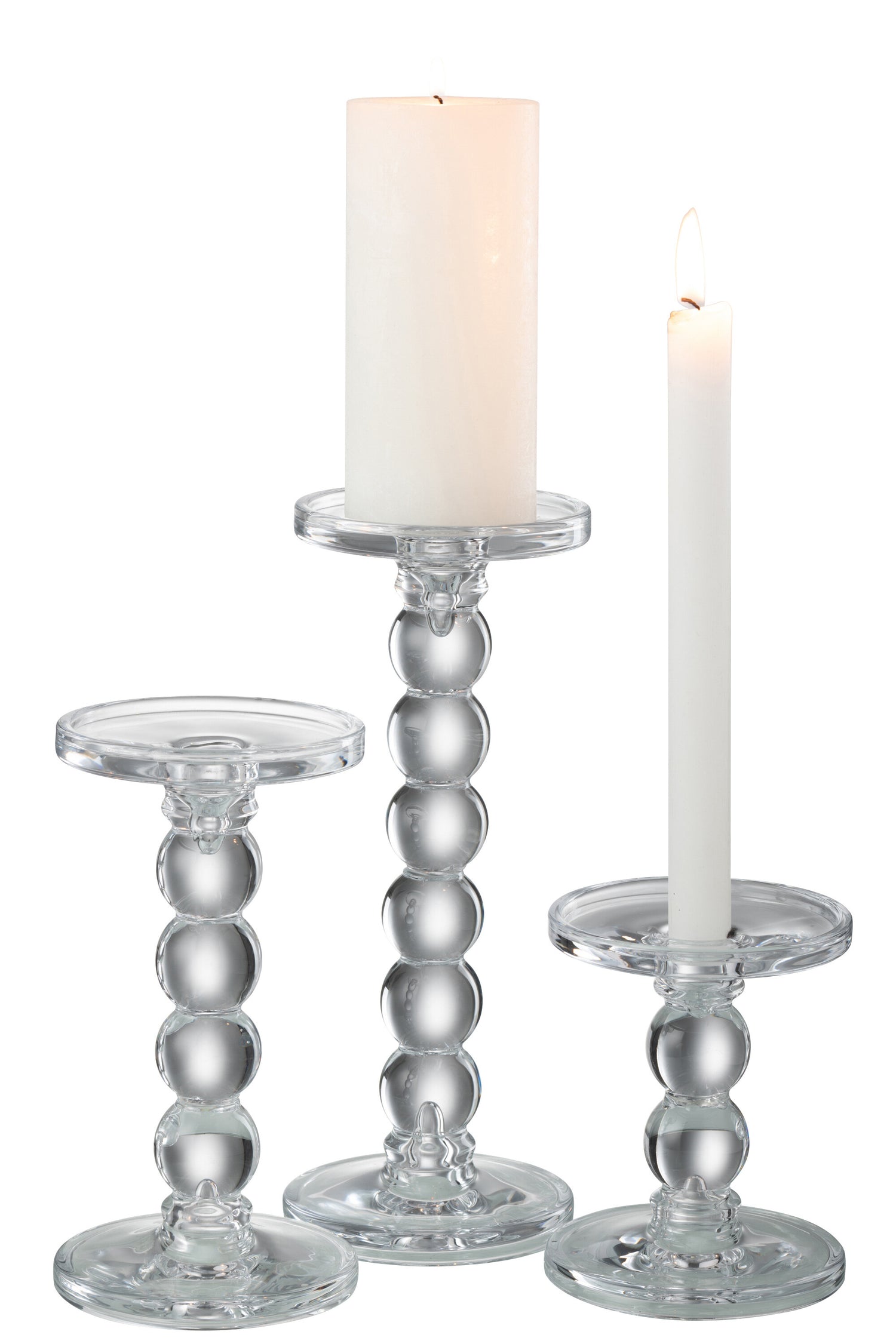 Kaarsenhouder Druppels Glas Transparant Groot