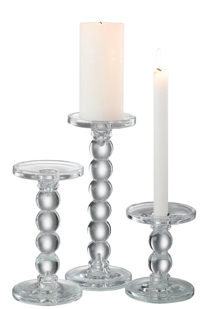 Kaarsenhouder Druppels Glas Transparant Groot