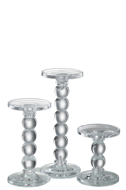 Kaarsenhouder Druppels Glas Transparant Groot
