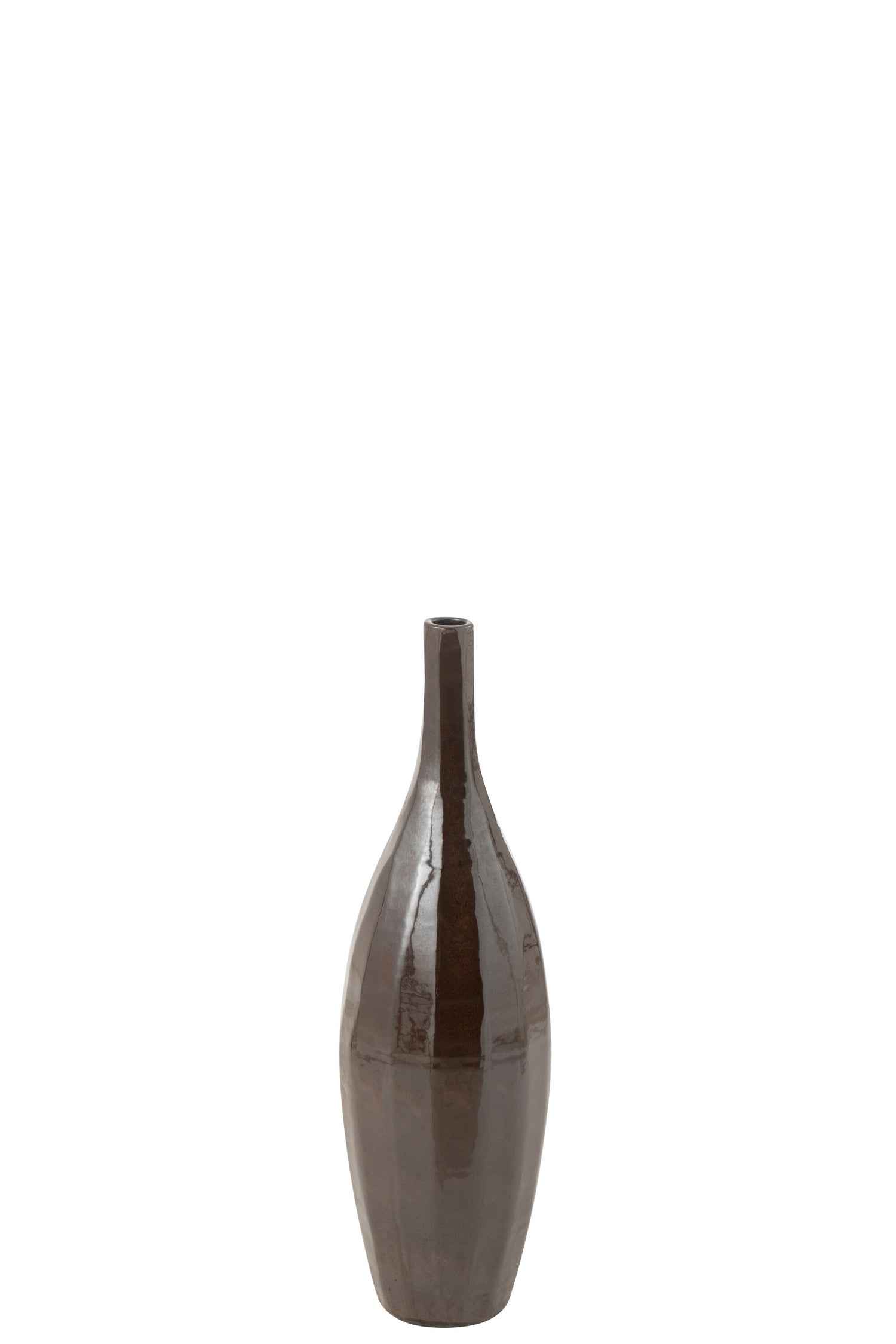 J-Line Vaas Fles Terra Blinkend Bruin Small