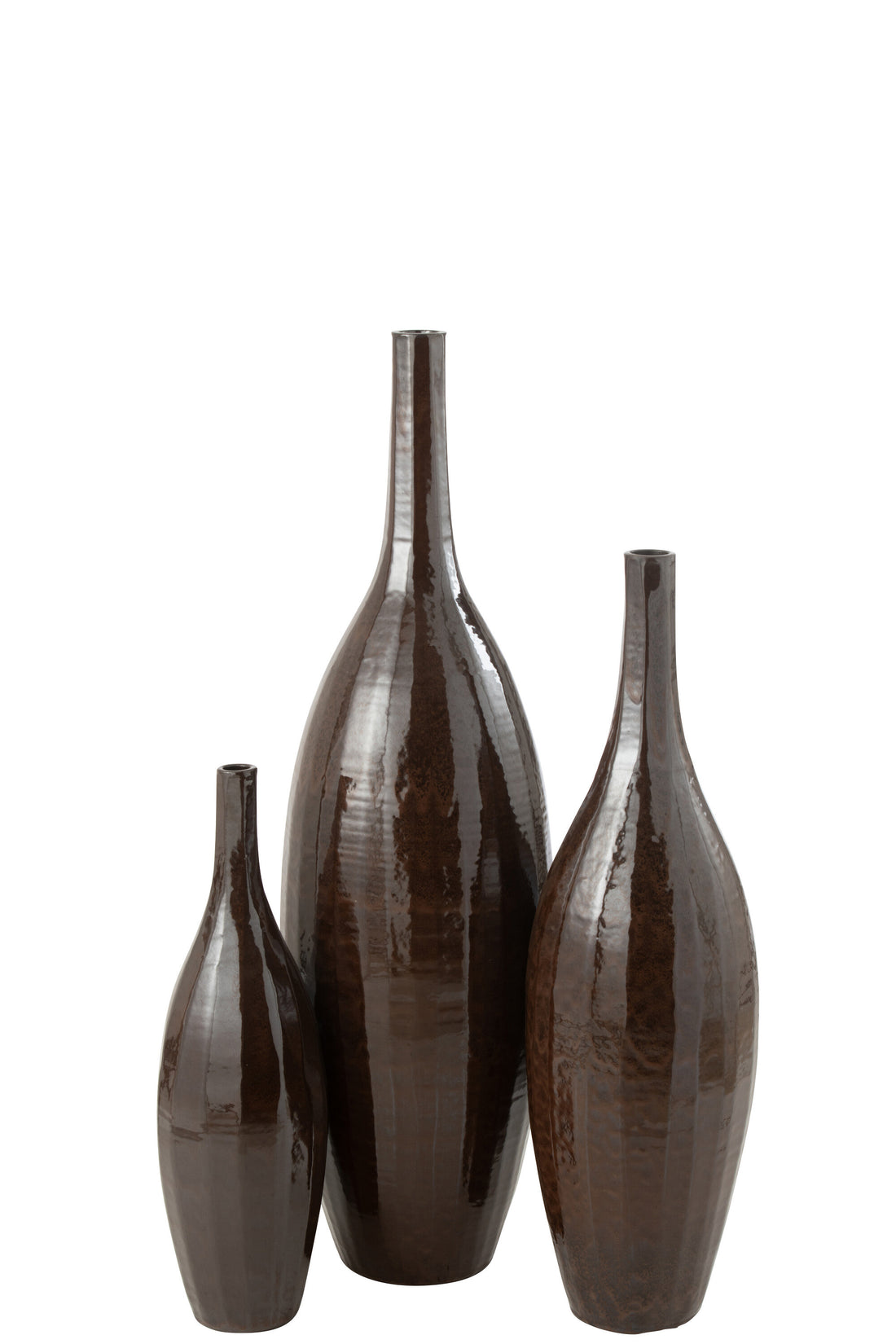 J-Line Vaas Fles Terra Blinkend Bruin Large