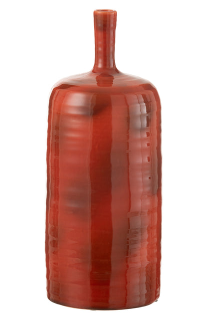 Vaas Akane Fles Keramiek Rood Groot