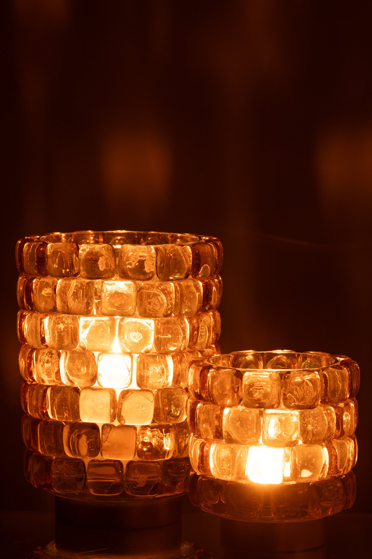 Hurricane Vierkante Mozaïekglas Cognac Groot