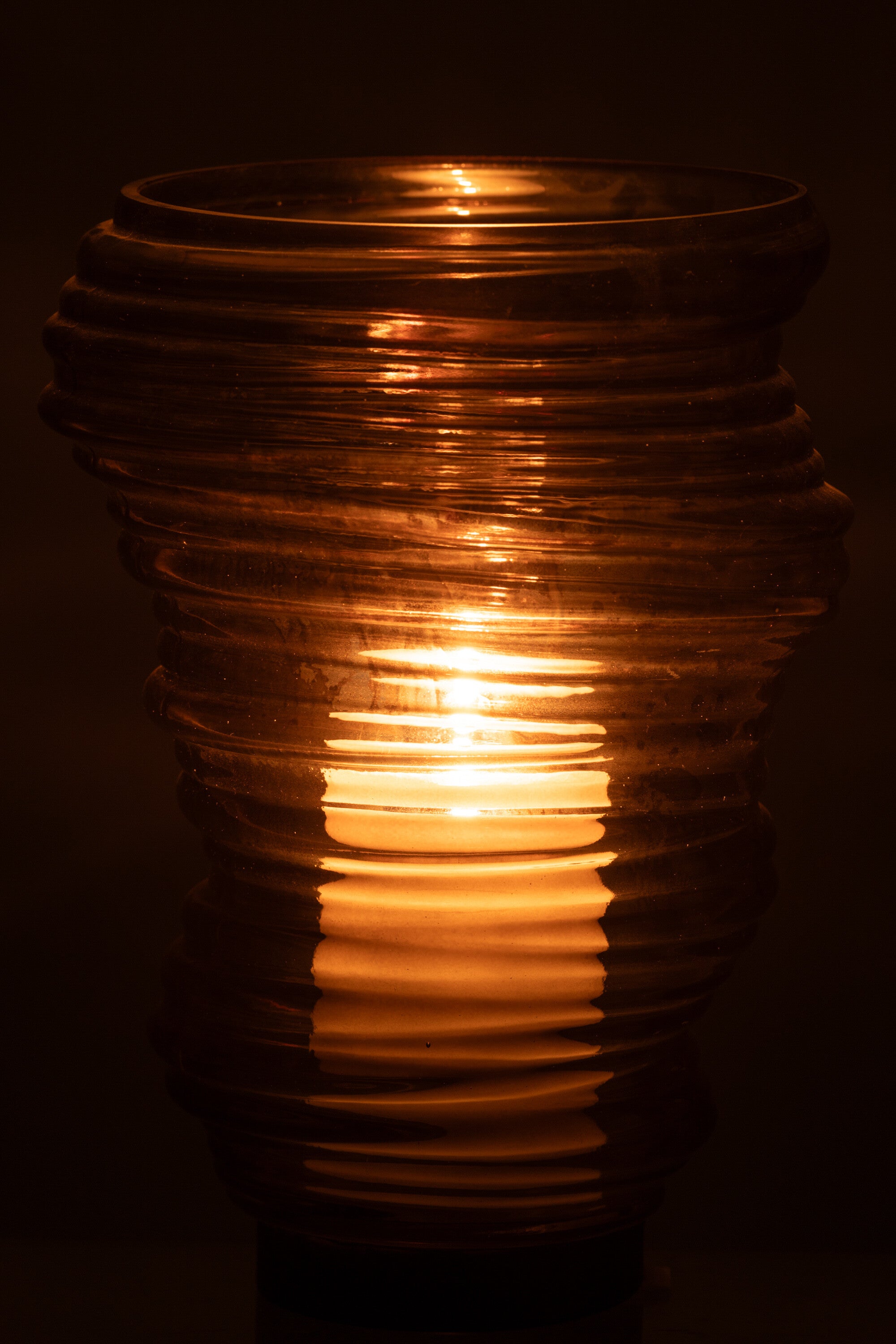 Vaas Tornado Glas Grijs Groot