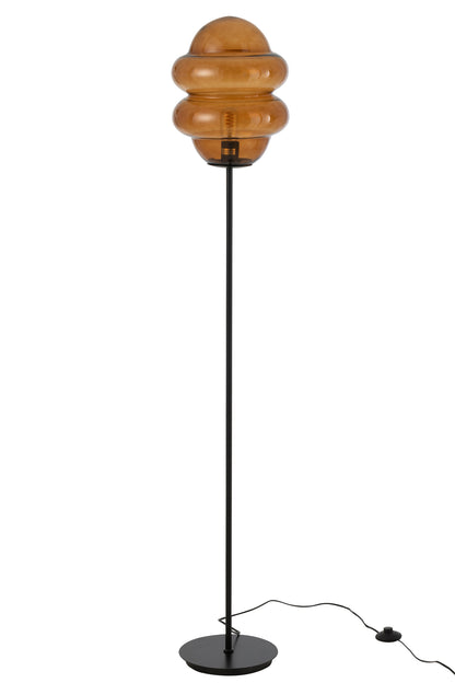 J-Line Staanlamp Honinglepel Glas Bruin