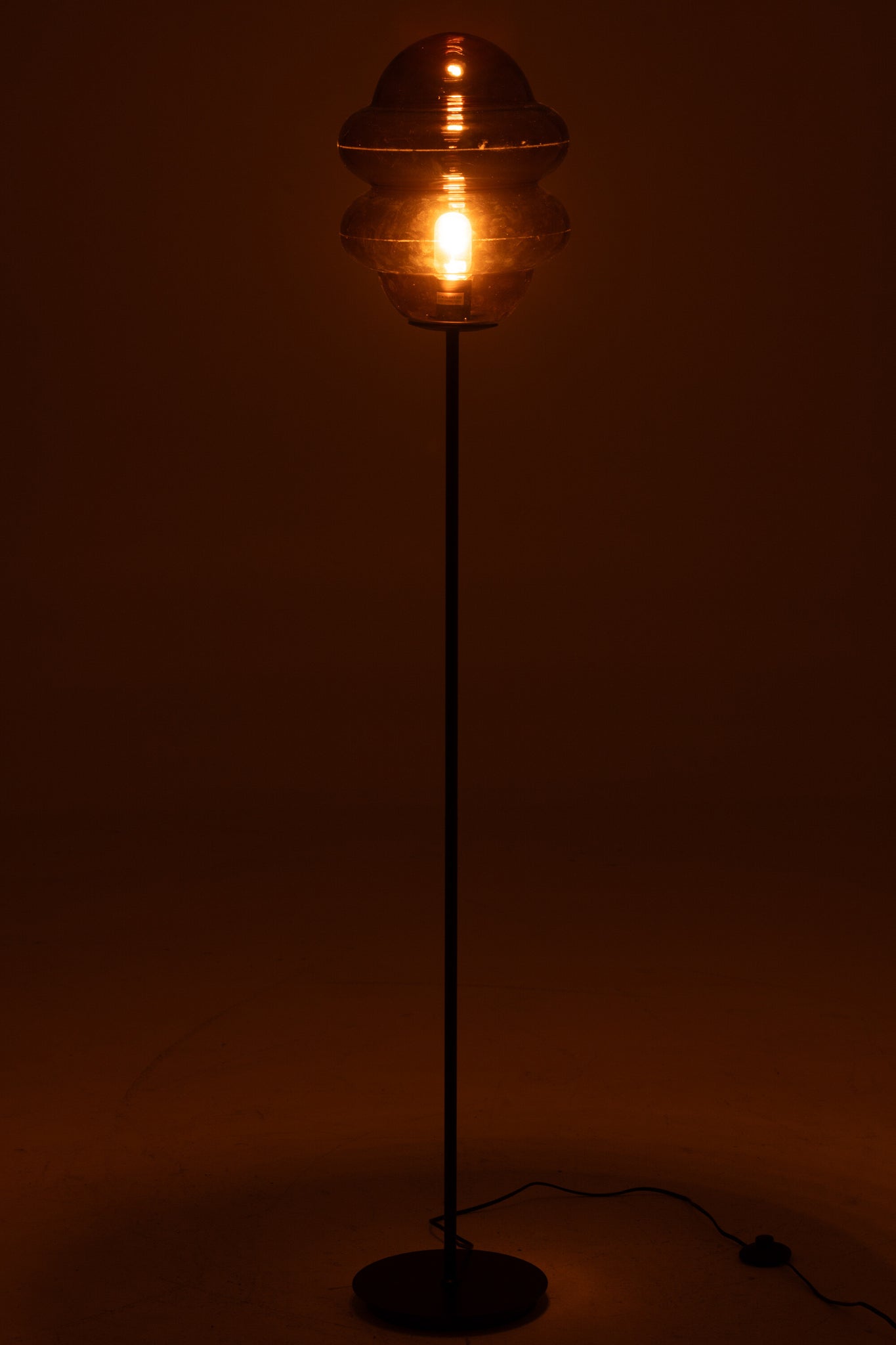 J-Line Staanlamp Honinglepel Glas Bruin