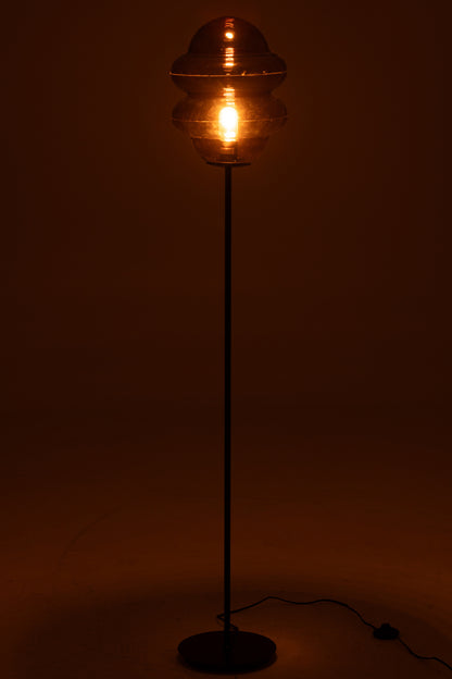 J-Line Staanlamp Honinglepel Glas Bruin