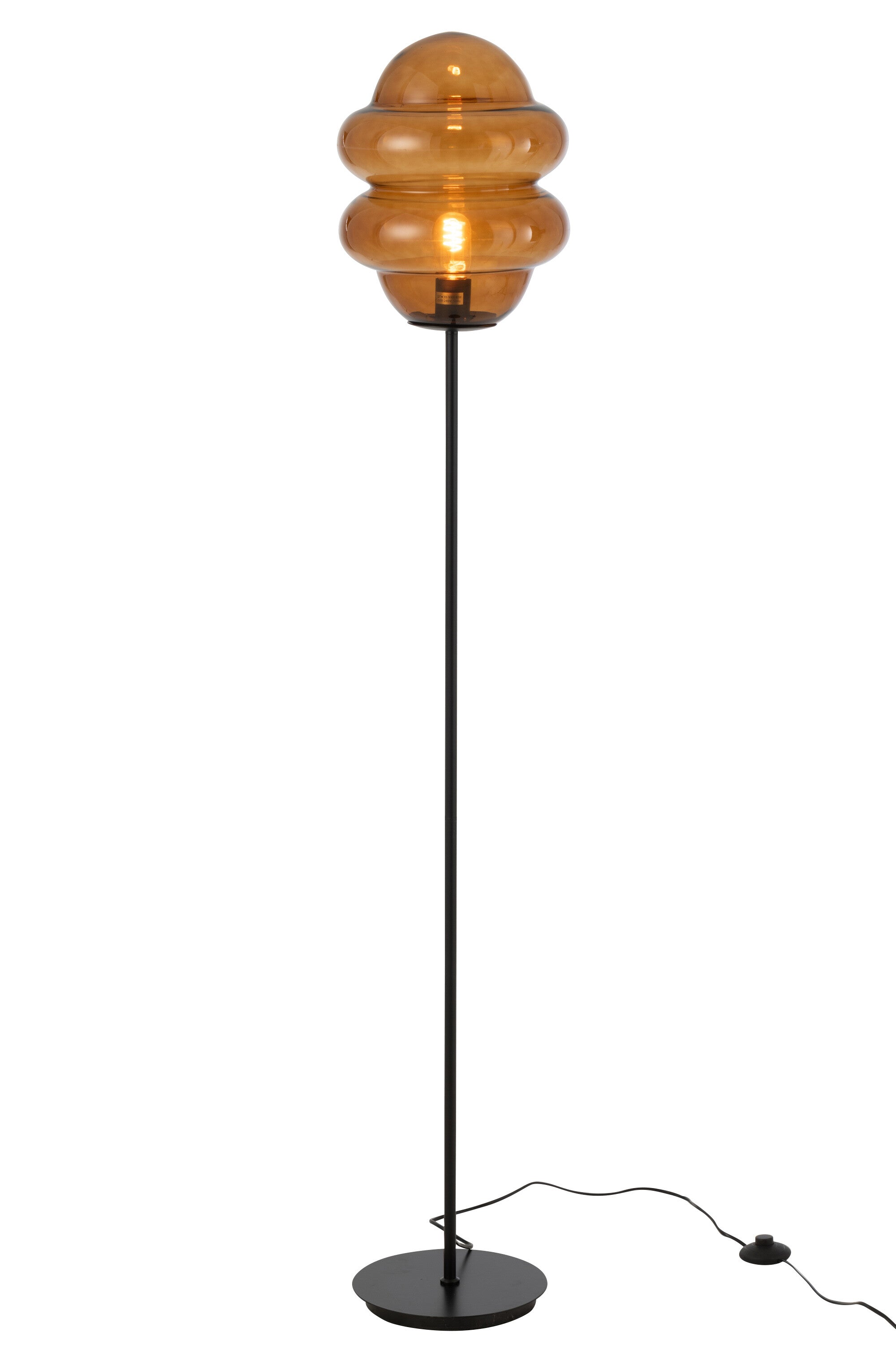 J-Line Staanlamp Honinglepel Glas Bruin
