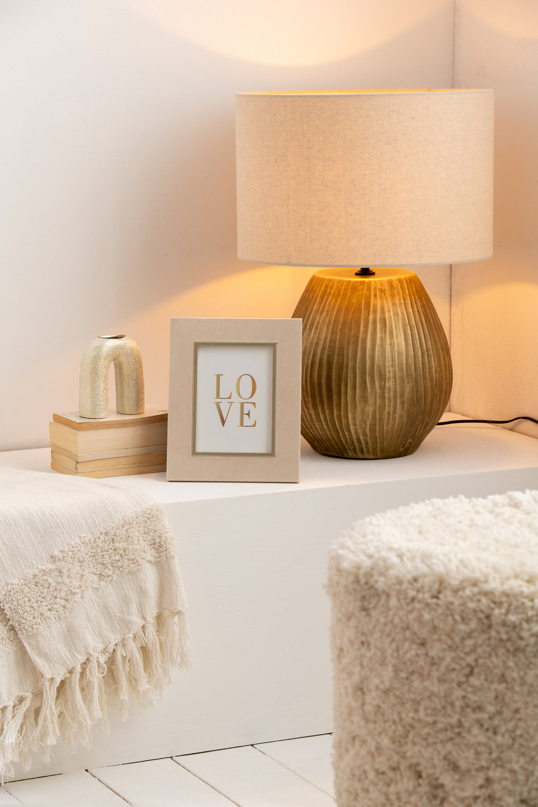 Fotolijst Dita Velvet Beige Medium