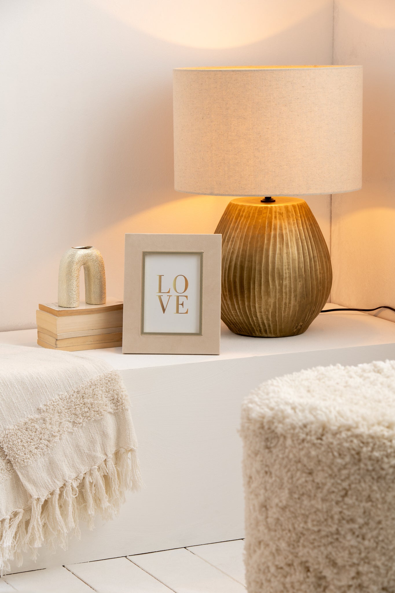 Fotolijst Dita Velvet Beige Medium