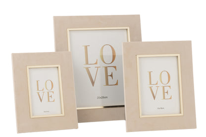 Fotolijst Dita Velvet Beige Groot