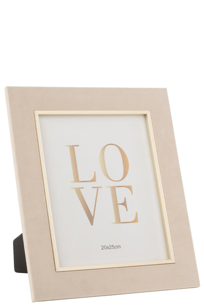 Fotolijst Dita Velvet Beige Groot