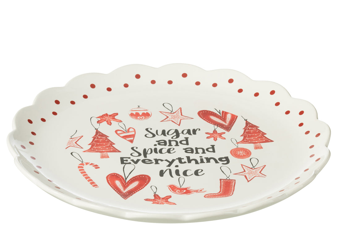 J-Line Bord Rond Keramiek Rood