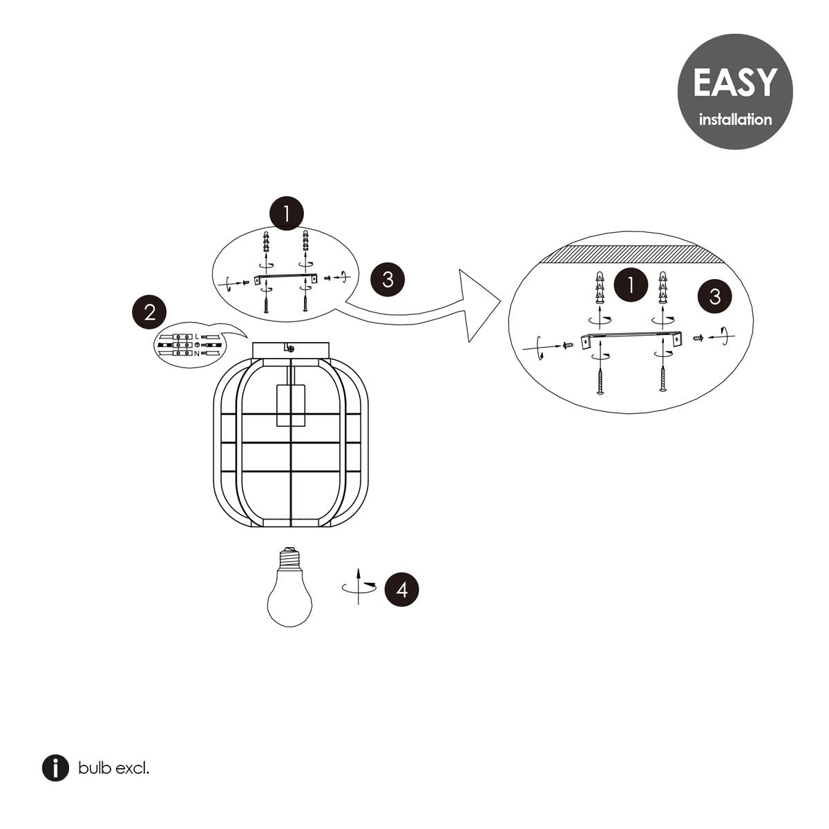 Moderne LED Plafondlamp Nero M - zwart