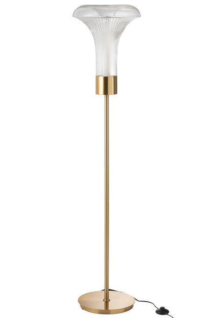 Vloerlamp LED Goud Metaal/Glas Transparant