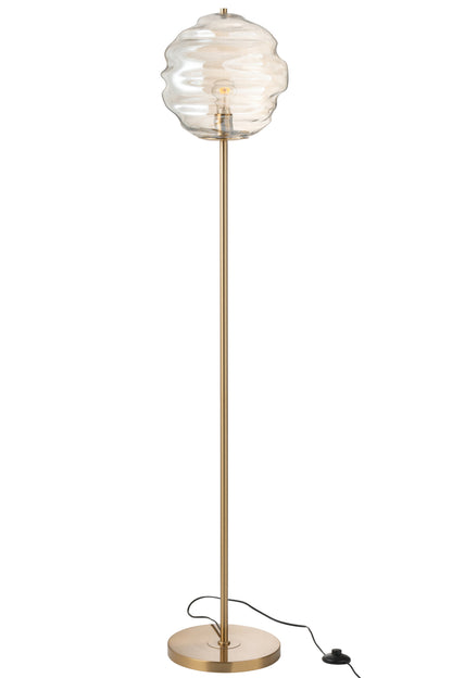 Vloerlamp Honingraatglas Licht Cognac