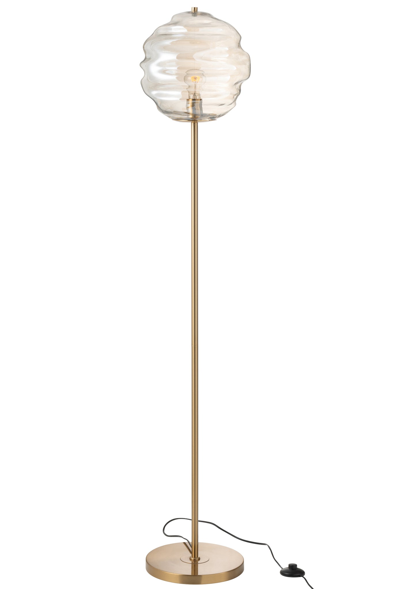 Vloerlamp Honingraatglas Licht Cognac
