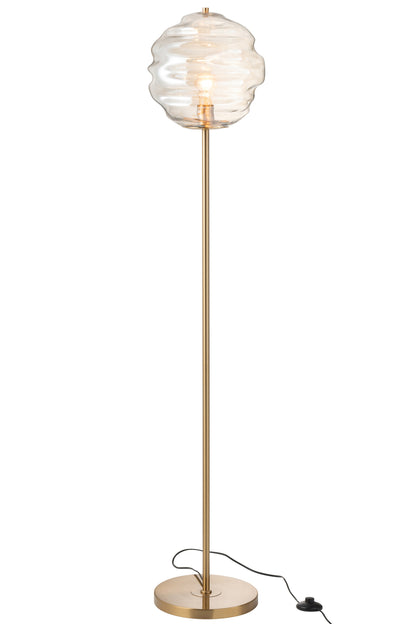 Vloerlamp Honingraatglas Licht Cognac