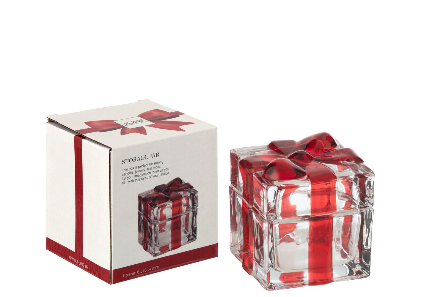 Candy Jar Giftbox Glas Rood Medium