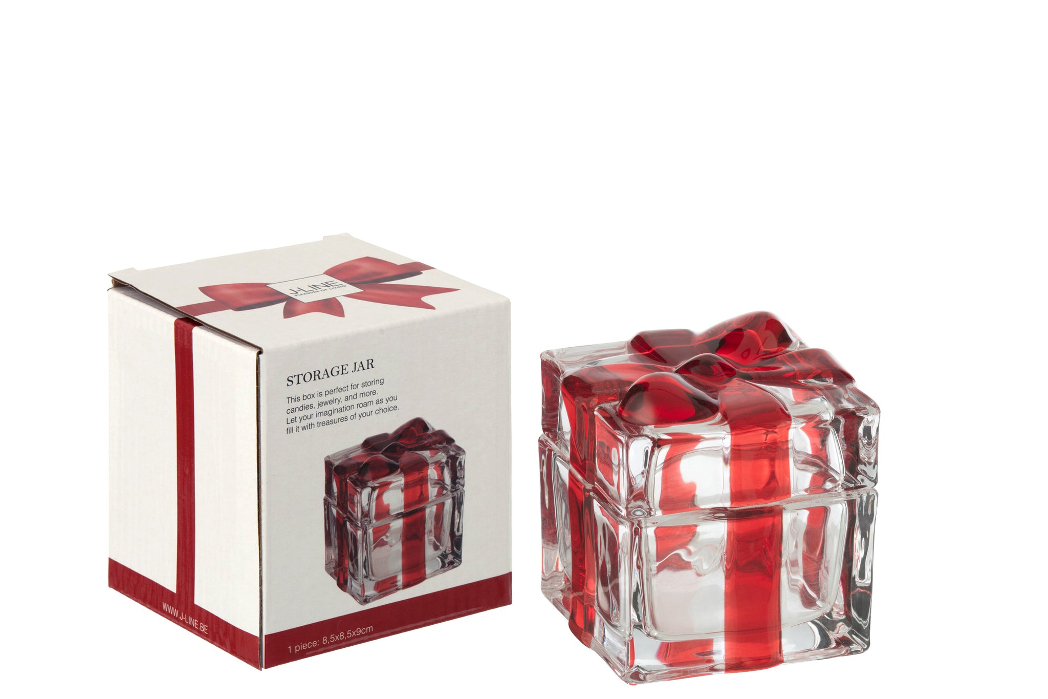 Candy Jar Giftbox Glas Rood Medium