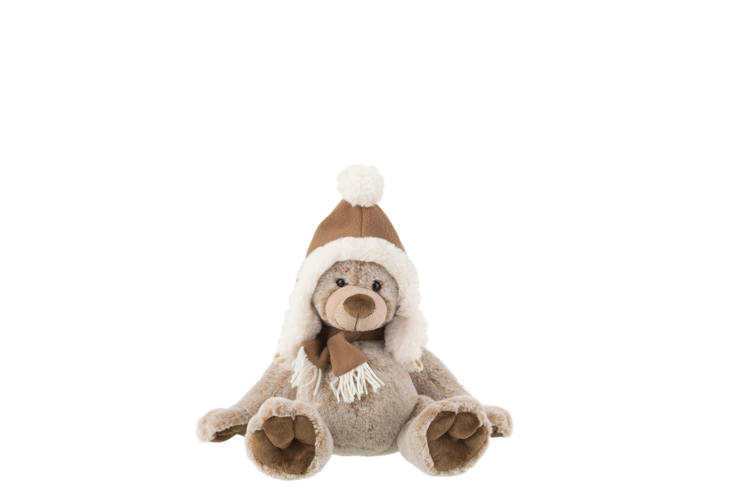 Beer+Hoed Pluche Polyester Bruin Klein