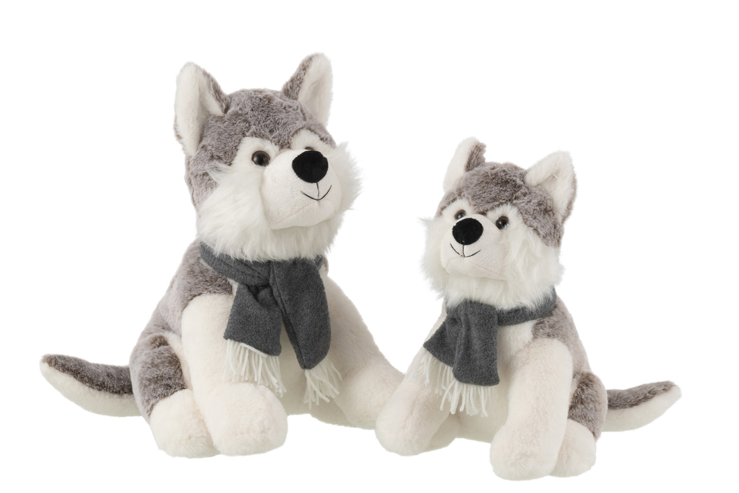 Husky+sjaal pluche polyester grijs groot