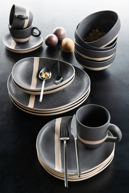 Bord Keramiek Zwart/Taupe Klein