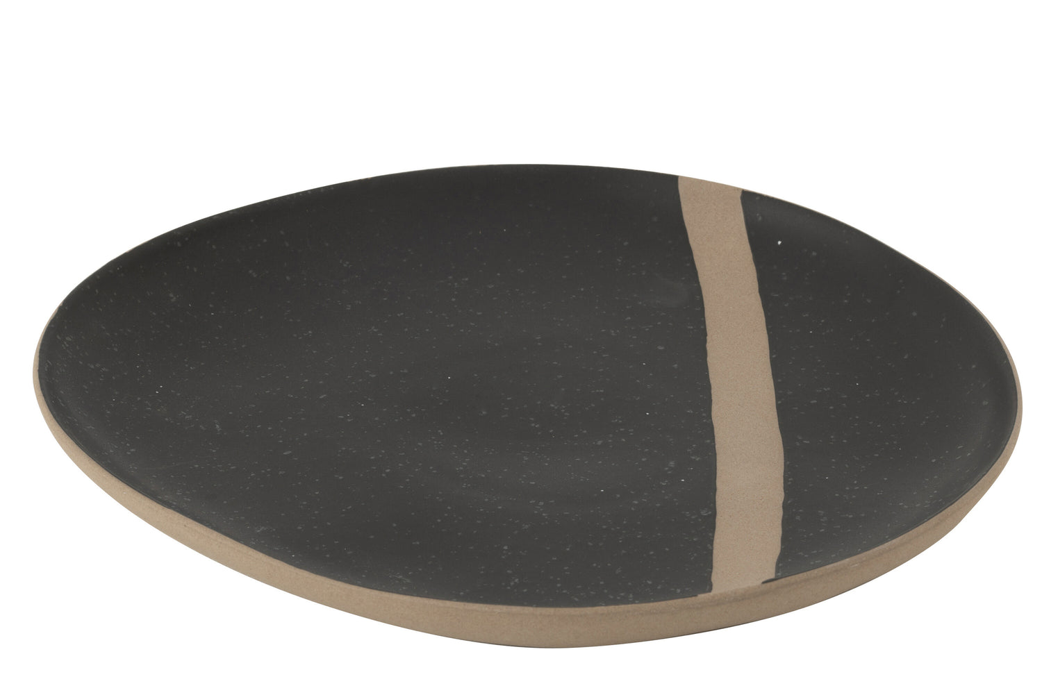 Bord Keramiek Zwart/Taupe Groot