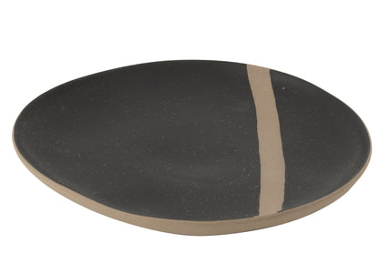 Bord Keramiek Zwart/Taupe Groot