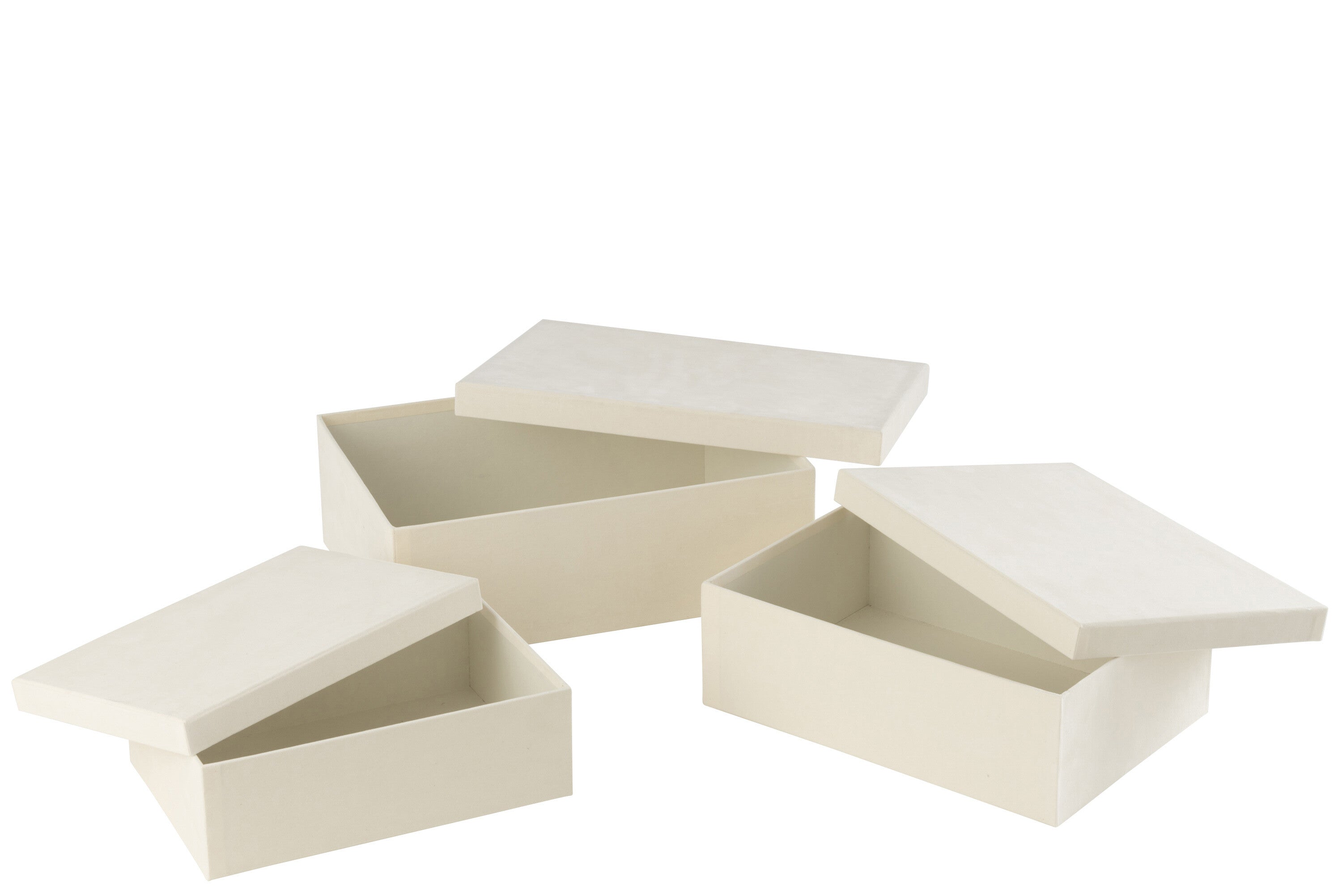 Set van 3 dozen rechthoekig fluweelpapier wit