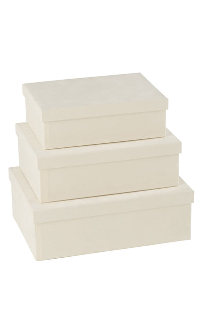 Set van 3 dozen rechthoekig fluweelpapier wit