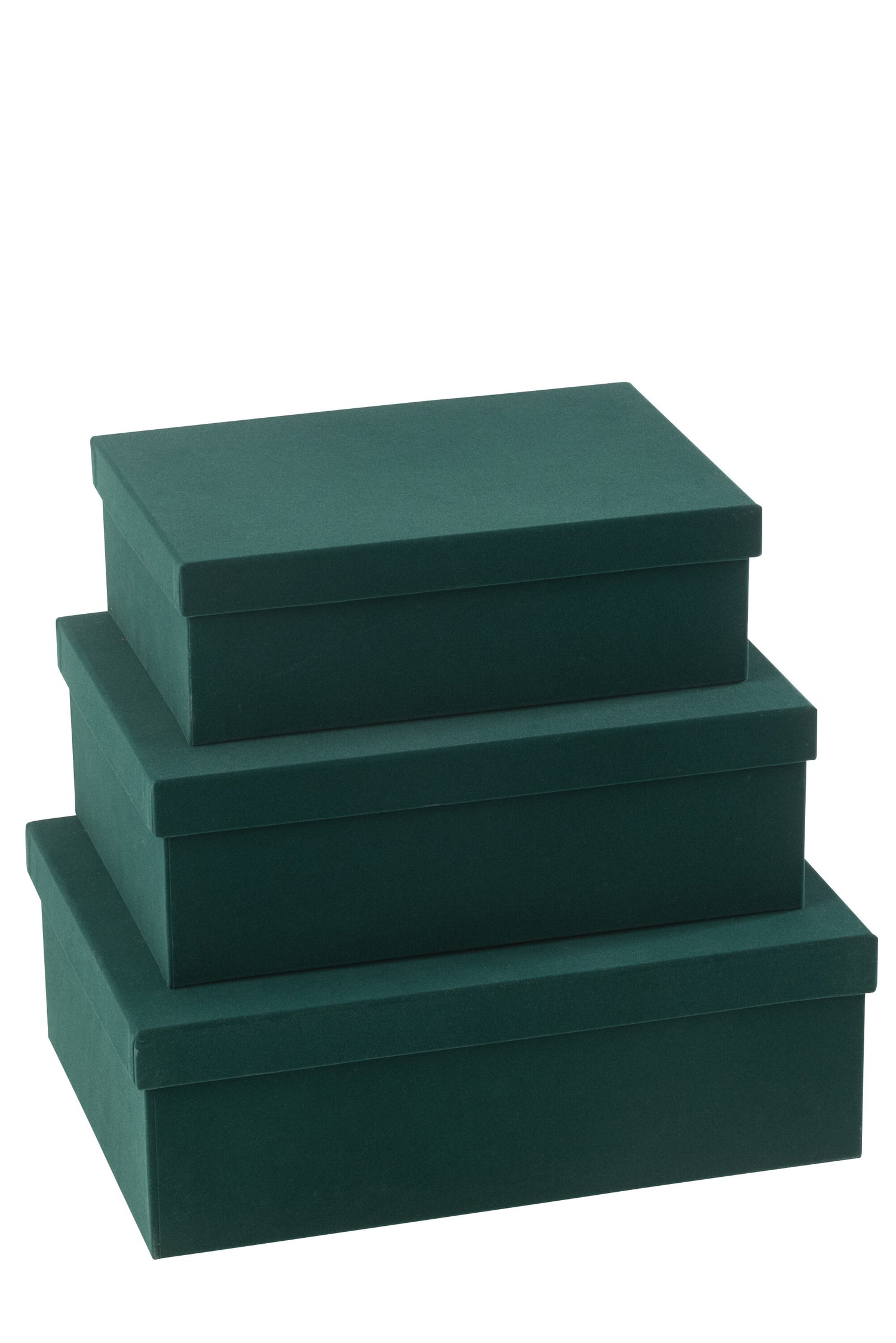 Set van 3 dozen rechthoekig fluweelpapier groen