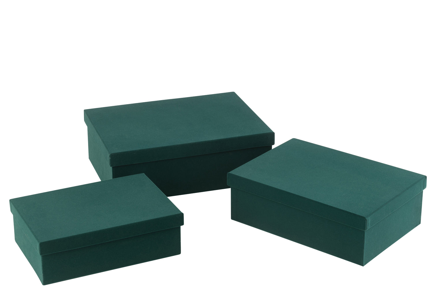 Set van 3 dozen rechthoekig fluweelpapier groen