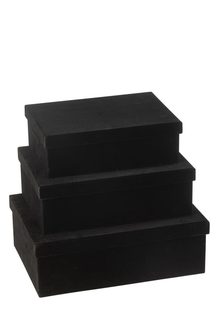 Set van 3 dozen rechthoekig fluweelpapier zwart