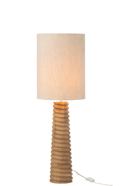 Tafellamp Draad Ailanthus Hout Natuur/Grijs