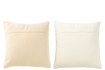 Kussen Vierkant Los/Strak Geweven Katoen Room Assortiment Van 2