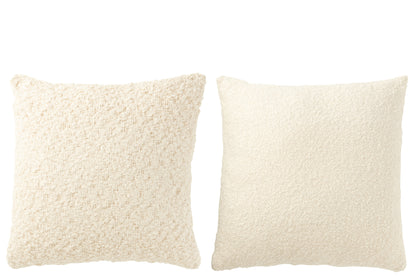 Kussen Vierkant Los/Strak Geweven Katoen Room Assortiment Van 2
