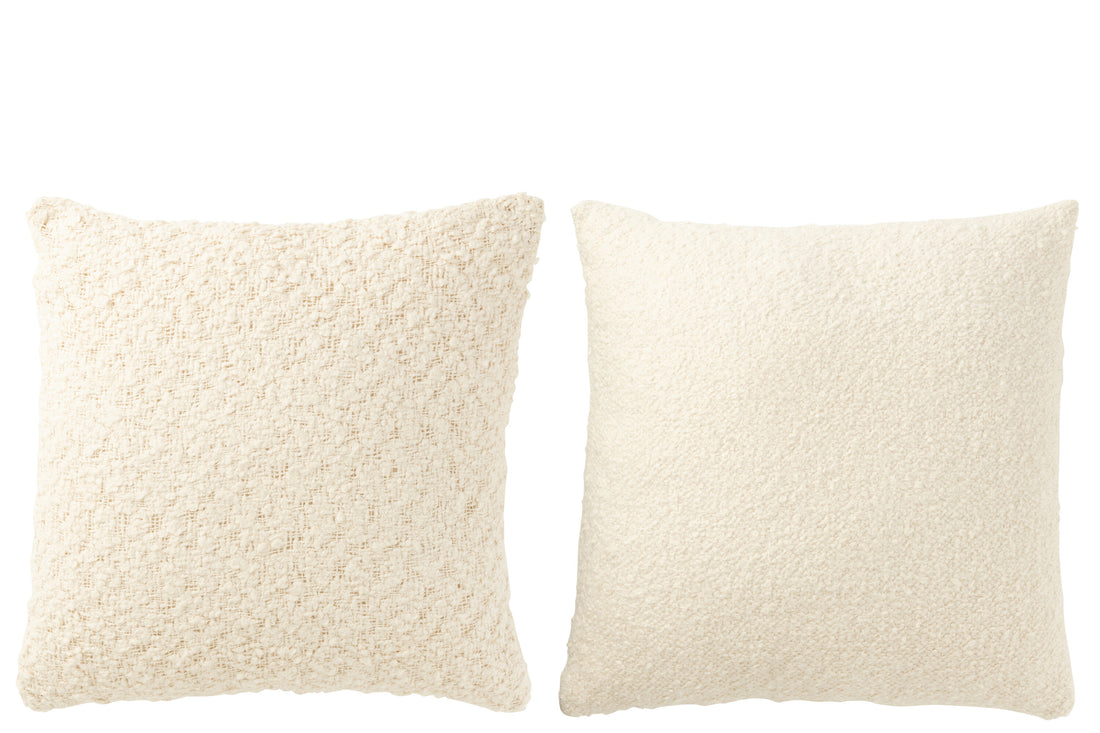 Kussen Vierkant Los/Strak Geweven Katoen Room Assortiment Van 2