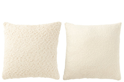 Kussen Vierkant Los/Strak Geweven Katoen Room Assortiment Van 2