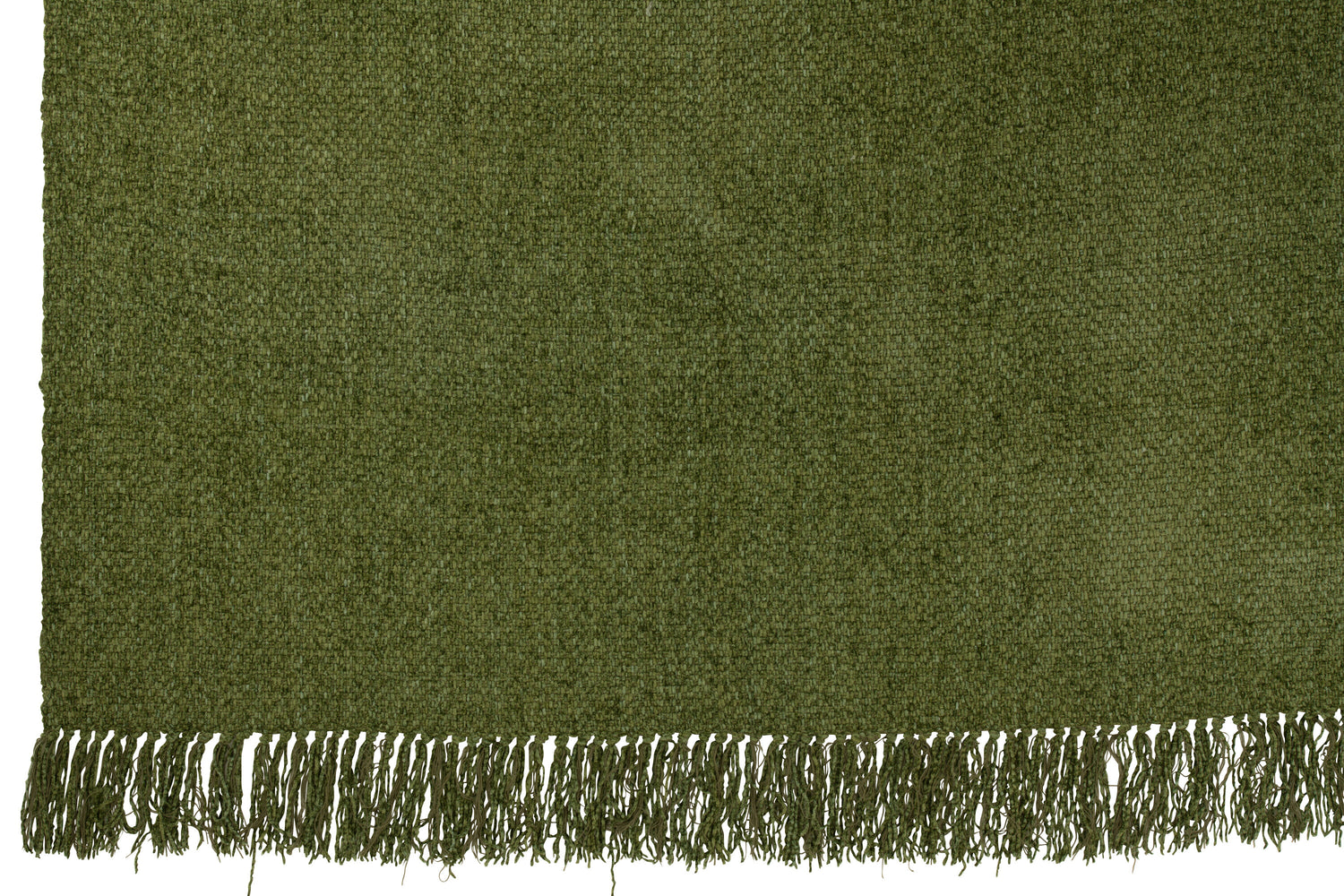 J-Line Plaid Gewoven+Franjes Viscose Donkergroen