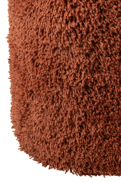 J-Line Poef Cylinder Pluizig Polyester Baksteen